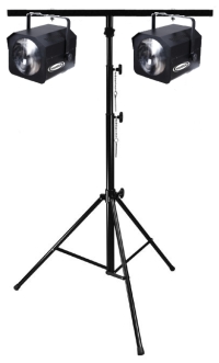 A set of 2 MarveLED lights on a T-Bar stand