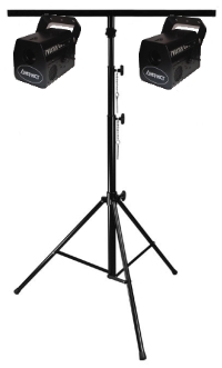 A set of 2 Twister 4 lights on a T-Bar stand